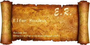 Elfer Roxána névjegykártya